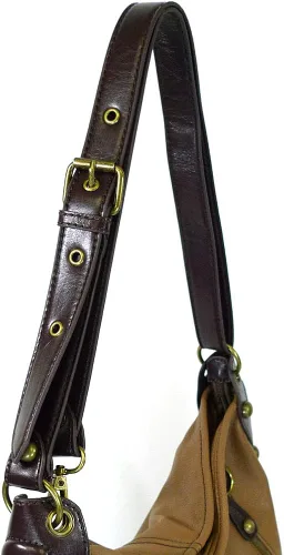 Miniatura 7 de CHALA Bolso de mano con encanto cruzado o hombro convertible grande color marrón