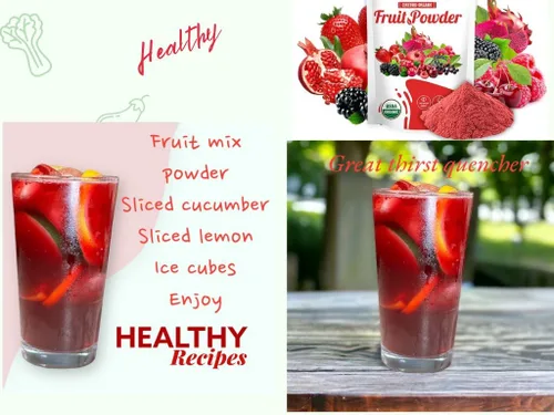 Miniatura 2 de Mezcla de batido y jugo de frutas en polvo orgánico Superfood - Nutrientes ricos en antioxidantes. Salud digestiva, control de peso, refuerzo