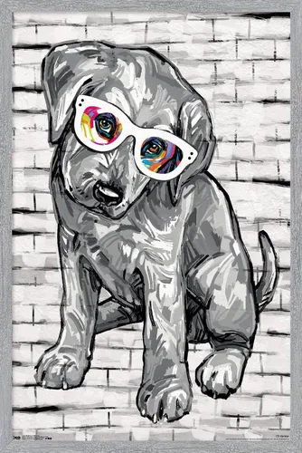 Miniatura 16 de Trends International PD Moreno - Póster de pared con gafas para perro, 14.725 x 22.375 pulgadas, versión enmarcada de madera de granero