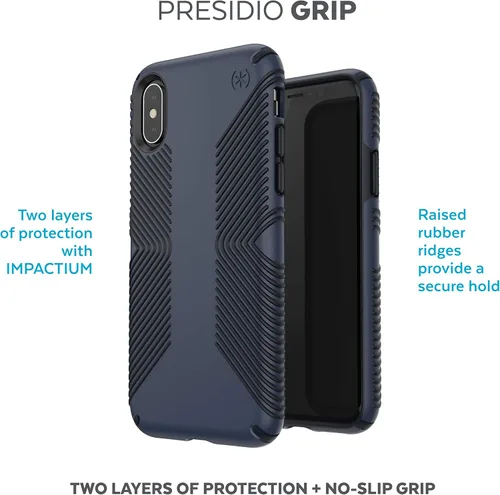 Miniatura 2 de Speck Productos Funda Presidio Grip iPhone Xs/iPhone X, Eclipse Azul/Negro Carbón