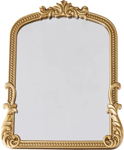 Espejo pequeño vintage con soporte, espejos decorativos dorados para pared, escritorio antiguo, ecléctico, decoración de tocador para el hogar,