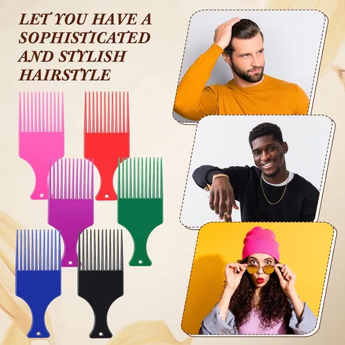 Miniatura 4 de Zhehao 120 piezas de peine de plástico para cabello de dientes anchos para peine afro suave, suministros de salón para mujeres y hombres, rizado