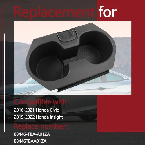 Miniatura 2 de Accesorios de inserción de portavasos para Honda Civic 2016-2021 Lx Ex Si Sport Hatchback Coupe Sedan Insight, adaptador de portavasos para consola
