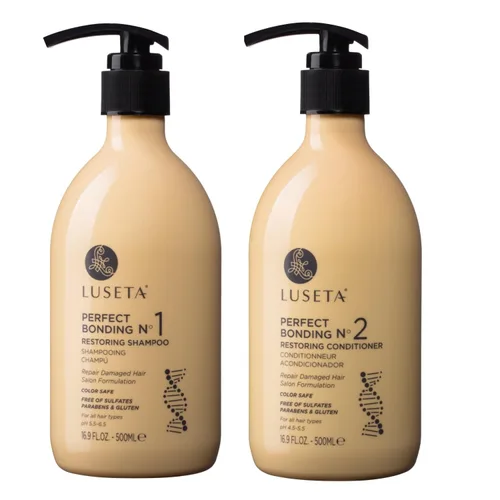 Luseta Salon - Juego de champú y acondicionador con aceite de romero, unión ácida, champú y acondicionador sin sulfatos para el cuidado del cabello