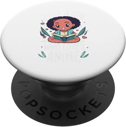 Miniatura 6 de Just a girl who loves Anime Black Girl Afro Girl PopSockets MagSafe PopGrip for iPhone