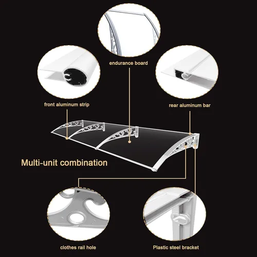 Miniatura 6 de Toldo para ventana, protección contra rayos UV, lluvia, nieve, toldo para puerta, toldo de jardín, toldo de patio al aire libre, cubierta