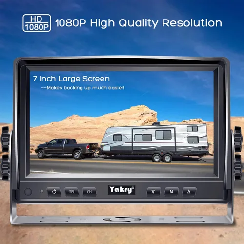 Miniatura 4 de Cámara de respaldo Yakry para RV Plug and Play - Sin retrasos de 7 pulgadas HD 1080P con visión nocturna IR de 2 canales - Cámara de visión trasera