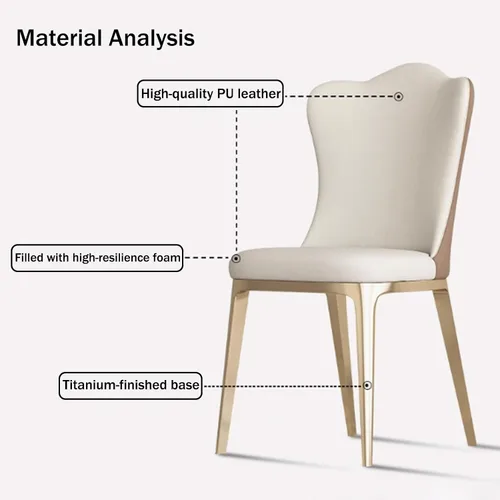 Miniatura 4 de Juego de 6 sillas de comedor, sillas de comedor tapizadas, sillas de cocina modernas con respaldo, silla de vestíbulo con patas de metal