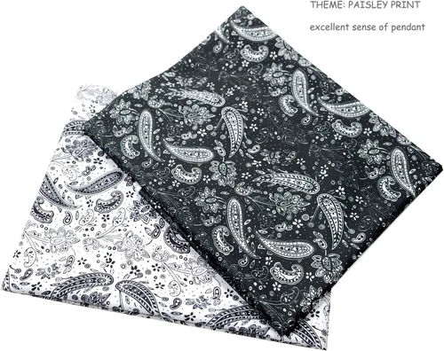 Miniatura 4 de Rose Flavor The Yard - Tela de mezcla de poliéster ligera con estampado de cachemira para coser y manualidades (suelo negro, 1 yarda)