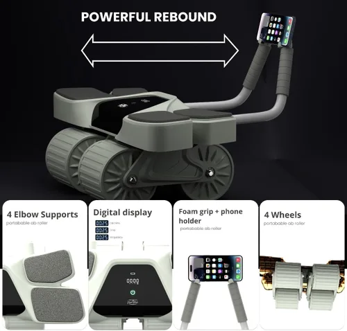 Miniatura 2 de 2026 New 4-Wheel Abdominal Roller with Elbow Support : Latest Upgraded High-Performance Exercise Machine With Automatic Rebound, Multi- layered