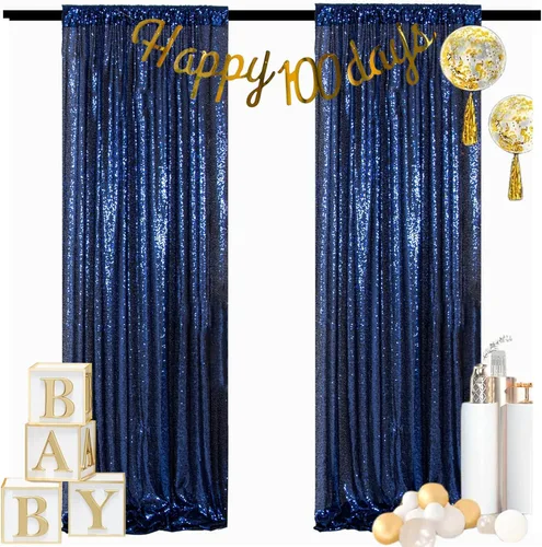 Miniatura 26 de ShinyBeauty PHOTOBOOTH - Fondo de tela de lentejuelas, telón de fondo de boda, telón de fondo óxido, cortinas de lentejuelas, cortinas de Negro