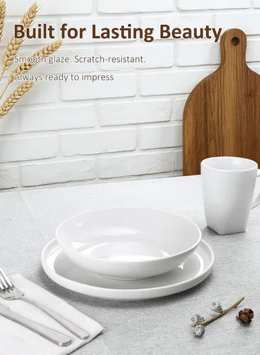 Miniatura 7 de Tazones para pasta, cuencos de sopa de ensalada blanca de 22 onzas, cuencos grandes para pasta, platos de pasta de porcelana, cuencos anchos y poco