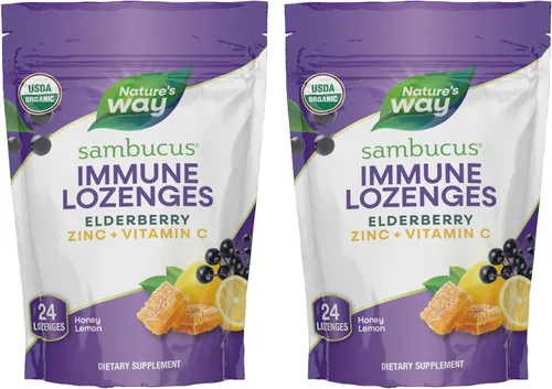 Miniatura 9 de Nature's Way Sambucus Pastillas de zinc con saúco y vitamina C, sabor miel y limón, 24 pastillas