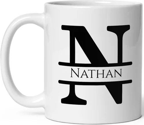 Miniatura 26 de Taza de café personalizada con monograma, letra inicial A personalizada para mujeres, hombres, niñas, niños, papás, mamás amigos, taza de café