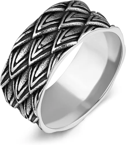 HZMAN Anillo de acero inoxidable con escamas de dragón para hombres y mujeres, vintage, gótico, punk, dragón, motociclista, anillo de joyería para