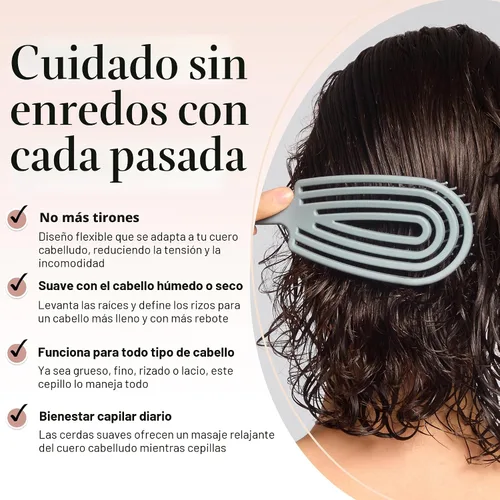Miniatura 2 de Kitsch Cepillo desenredante para cabello Flexi Flow para mujeres, hombres y niños Cepillos desenredantes para cabello rizado con marco flexible