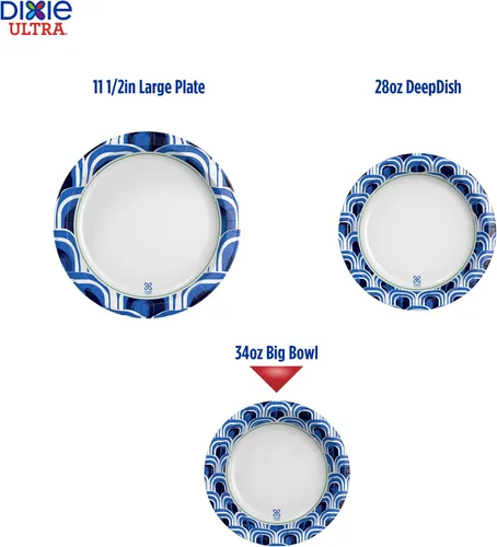 Miniatura 10 de Dixie Ultra Cuencos de papel extra grandes, 34 onzas, 34 unidades, compostables, aptos para microondas, cuencos desechables para comidas pesadas