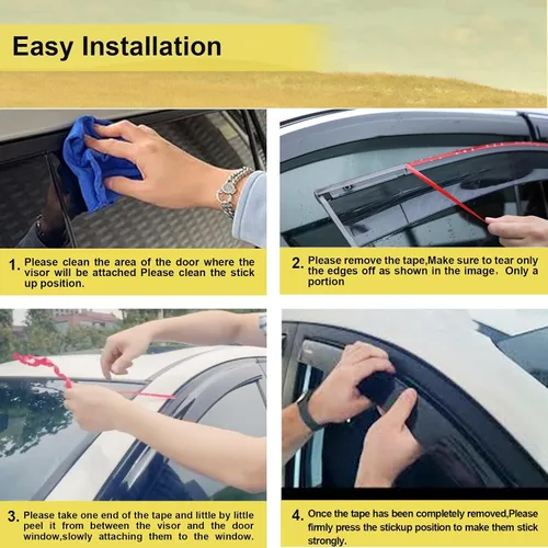 Miniatura 6 de Protectores de lluvia de canal exterior, deflectores de ventilación, humo, se adapta a Chevrolet Equinox 2010-2017 (4 piezas/juego)