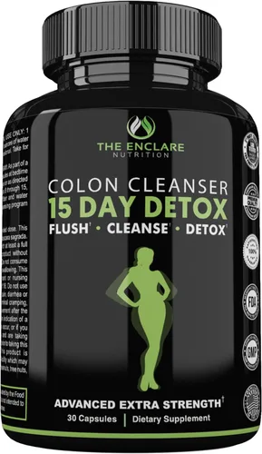 Limpiador de colon Detox. Premium 15 días de acción rápida de desintoxicación píldoras de dieta, probióticos, fibra, laxantes naturales para aliviar
