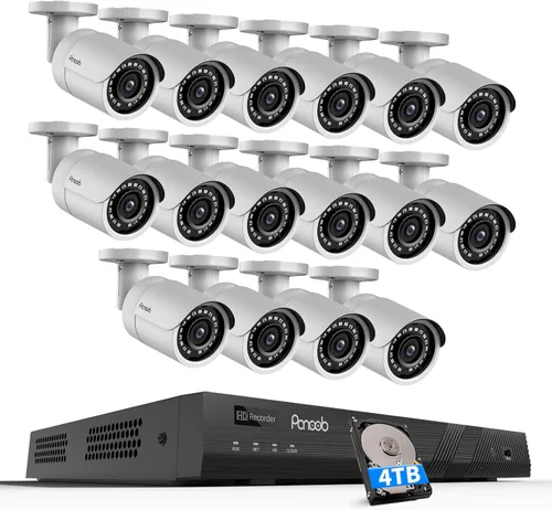 Miniatura 12 de Sistema de cámaras de seguridad PoE 4K, 8X 8MP Cámaras IP PoE al aire libre con cable para vigilancia en el hogar con detección AI de humanos y Negro