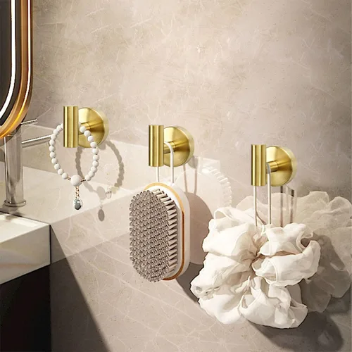 Miniatura 2 de TocTen Gancho para toallas de baño, paquete de 5 ganchos para bata de pared, gancho de acero inoxidable SUS 304, gancho de toalla resistente