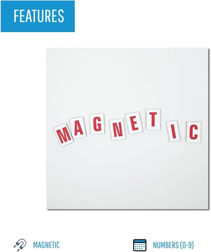 Miniatura 3 de MasterVision Letras magnéticas, 1/2" x 3/4", rojo sobre blanco, 120 piezas
