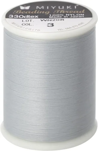 Miniatura 19 de Hilo para abalorios Miyuki – Hilo de nylon previamente encerado para proyectos de enhebrado, carrete de 50 m/55 yardas, color marrón, diámetro