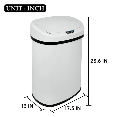 Miniatura 7 de Bote de basura automático de 13 galones para cocina, fácil de limpiar, de acero inoxidable de 50 L, sensor de movimiento cepillado, impermeable