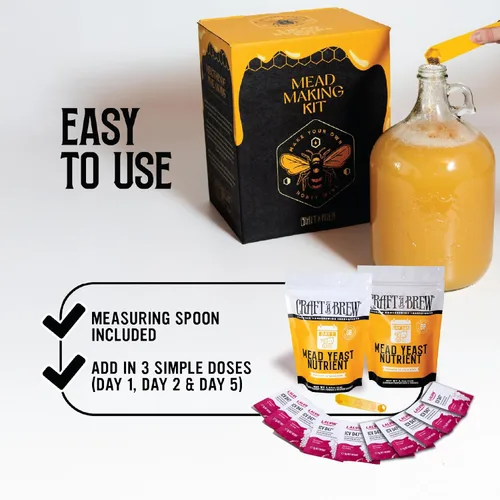 Miniatura 4 de Craft A Brew - Paquete de nutrientes de levadura de mead - Levadura Lalvin D47 - Para fermentación - Ingredientes de elaboración casera