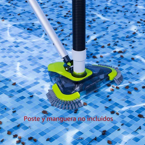 Miniatura 6 de Sepetrel Cabezal de aspiradora de piscina mejorado con cepillo lateral y adaptador de manguera giratorio universal, forma triangular pesada