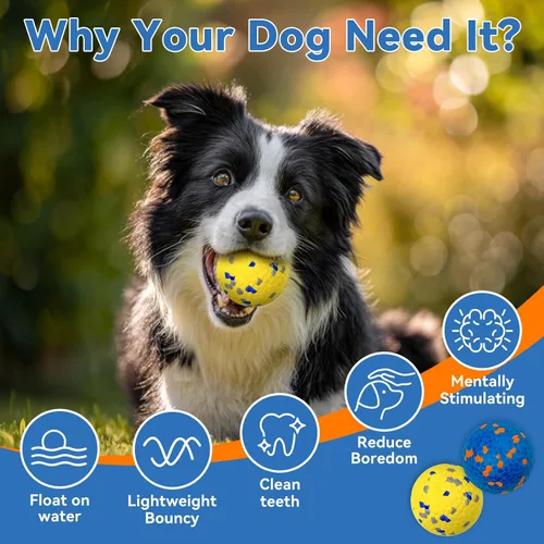 Miniatura 5 de Pelota de juguete indestructible para perros, pelotas de tenis duraderas para masticadores agresivos, pelotas flotantes y de alto rebote