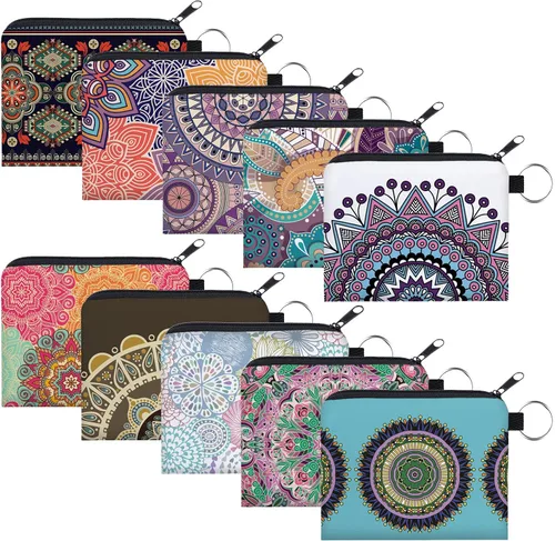 Miniatura 15 de Bolsa de maquillaje, bolsa de viaje, bolsa de cosméticos, organizador de artículos de tocador con cremallera pequeña para mujer, Paquete de 10