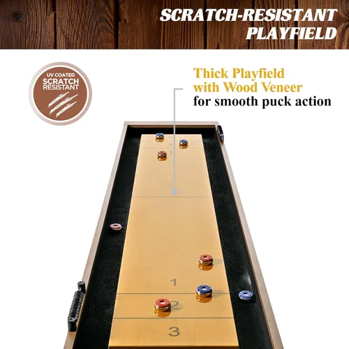 Miniatura 4 de Barrington Shuffleboard Multiple Styles Urban Shuffleboard Game Table Collection, Durable Designs with Puck Set Accessories, Perfect for Family Game