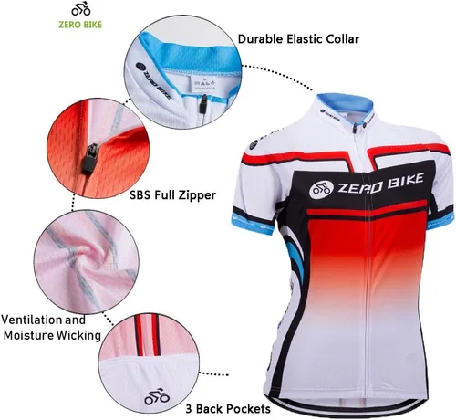 Miniatura 76 de Jersey de ciclismo para mujer, de manga corta, secado rápido, transpirable, para montaña.