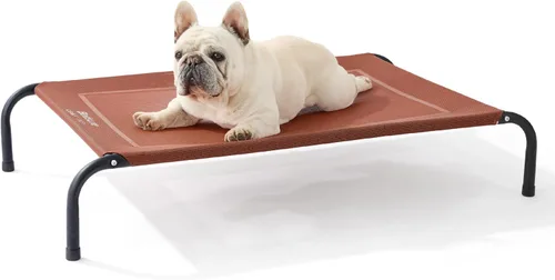 Miniatura 18 de Bedsure Cama elevada para perros al aire libre de tamaño grande, cama portátil de hamaca para mascotas con marco elevado y refrescante para Verde