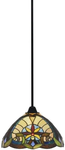 Miniatura 153 de Toltec Lighting Paramount - Mini colgante de 1 luz en acabado negro mate con cristal de arte perla de 7 pulgadas y estilo negro