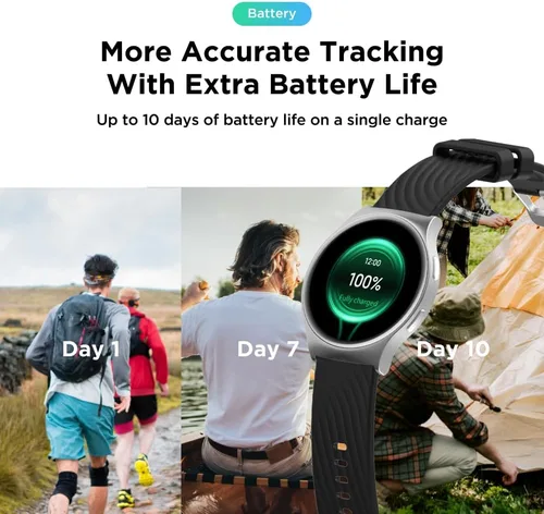 Miniatura 3 de Motorola Moto Watch 120 - Reloj inteligente Bluetooth de alta calidad con pantalla AMOLED, batería de 10 días, seguimiento de frecuencia cardíaca