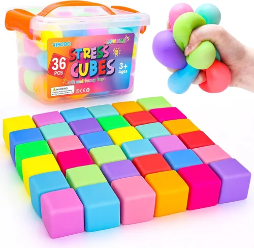 Miniatura 9 de Paquete de 8 pelotas antiestrés de aumento lento, bolas antiestrés para niños y adultos, juguetes elásticos para aliviar la ansiedad, terapia