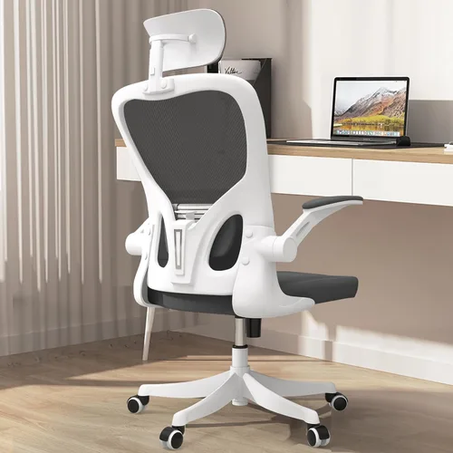 Miniatura 17 de Monhey Silla de oficina ergonómica con soporte lumbar, reposacabezas y brazos abatibles, altura ajustable, mecedora, giratoria, multiángulo de 90° a