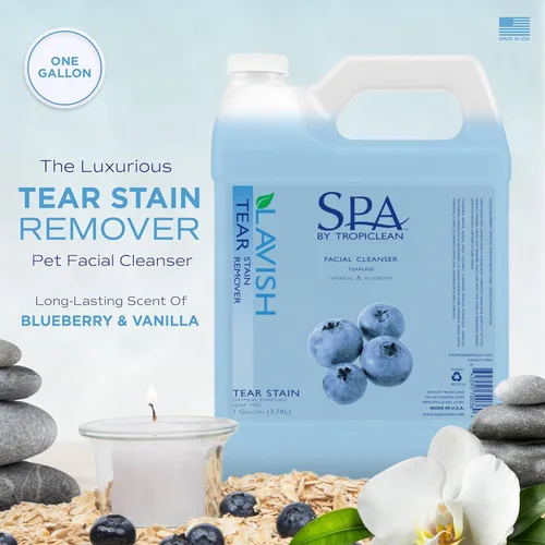 Miniatura 2 de TropiClean SPA Removedor de manchas de lágrimas para perros Champú facial de arándanos Eliminador de olores Sin lágrimas Blanqueador e