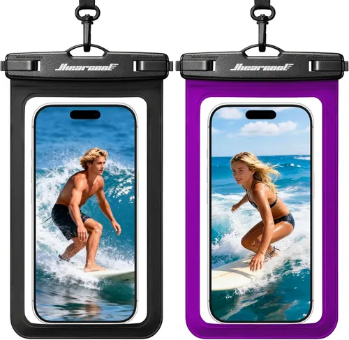 Miniatura 14 de Hiearcool Funda impermeable para iPhone, Bolsa impermeable para teléfono, Artículos esenciales de viaje, Accesorios de crucero, Imperdibles - 4 negro