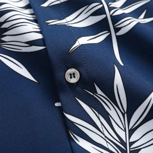 Miniatura 5 de SheLucki - Camisa hawaiana para hombre, unisex, estilo informal, manga corta, con botones y estampado de sombra de palmeras, para el verano