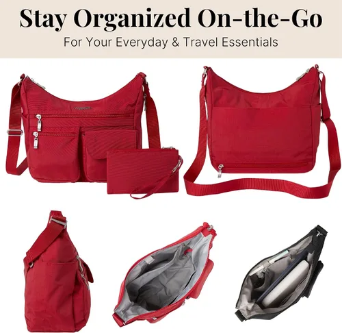 Miniatura 104 de Baggallini womens Everywhere Bagg Crossbody Women 11x9 Lightweight Nylon Hobo Water-resistant Travel Bag W/Rfid