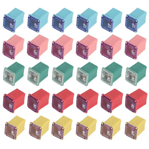 Jcase FMX Fusibles Surtido 30 Flosser de perfil bajo Fusible Femenino Maxi Fusible Mini Automotriz en forma de caja de fusibles Kit de fusibles 20