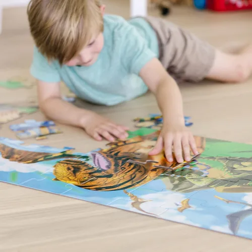 Miniatura 8 de Melissa & Doug Land of Dinosaurs - Rompecabezas, diseño de dinosaurios, (48 piezas, 4 pies de largo)