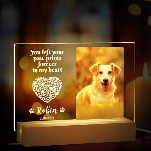Regalos conmemorativos personalizados para perros por pérdida de perro, regalos conmemorativos para mascotas para perros y gatos, placa fotográfica
