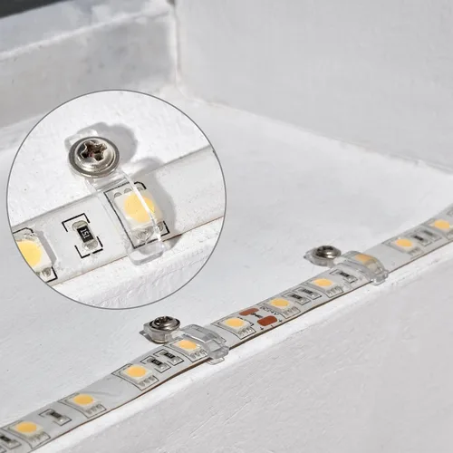 Miniatura 5 de MMSD Paquete de 100 soportes de montaje de tira de luz LED con 102 tornillos para tira de luz impermeable IP65 de 0.394 in de ancho