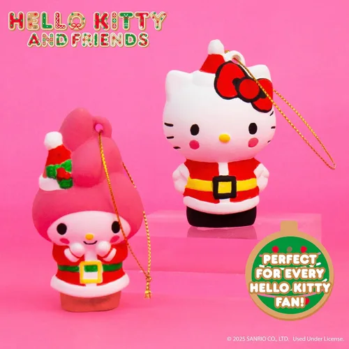 Miniatura 2 de Hello Kitty® y My Melody™ Kit para pintar tus propios adornos navideños, juego de manualidades de cerámica para las fiestas, paquete de 2