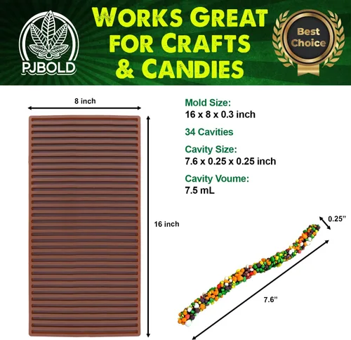 Miniatura 2 de Molde de silicona para cuerda de gomitas - Tamaño de 1/3 de hoja