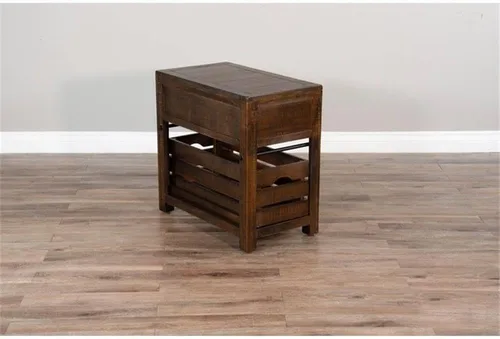 Miniatura 2 de Pemberly Row Mesa auxiliar de silla de madera de caoba de 15" en hoja de tabaco